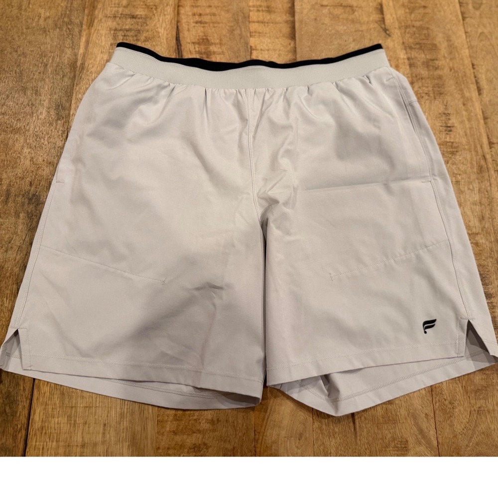 Fabletics Mens Shorts Light Gray Lined Athletic Gym Training Large